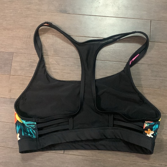 Body Glove Black with Colourful Floras Sports Bra Women’s L - Picture 6 of 6